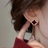 Elegant Four-Leaf Clover Stud Earrings: Versatile, Luxurious, Simple, and Exquisite for Women.