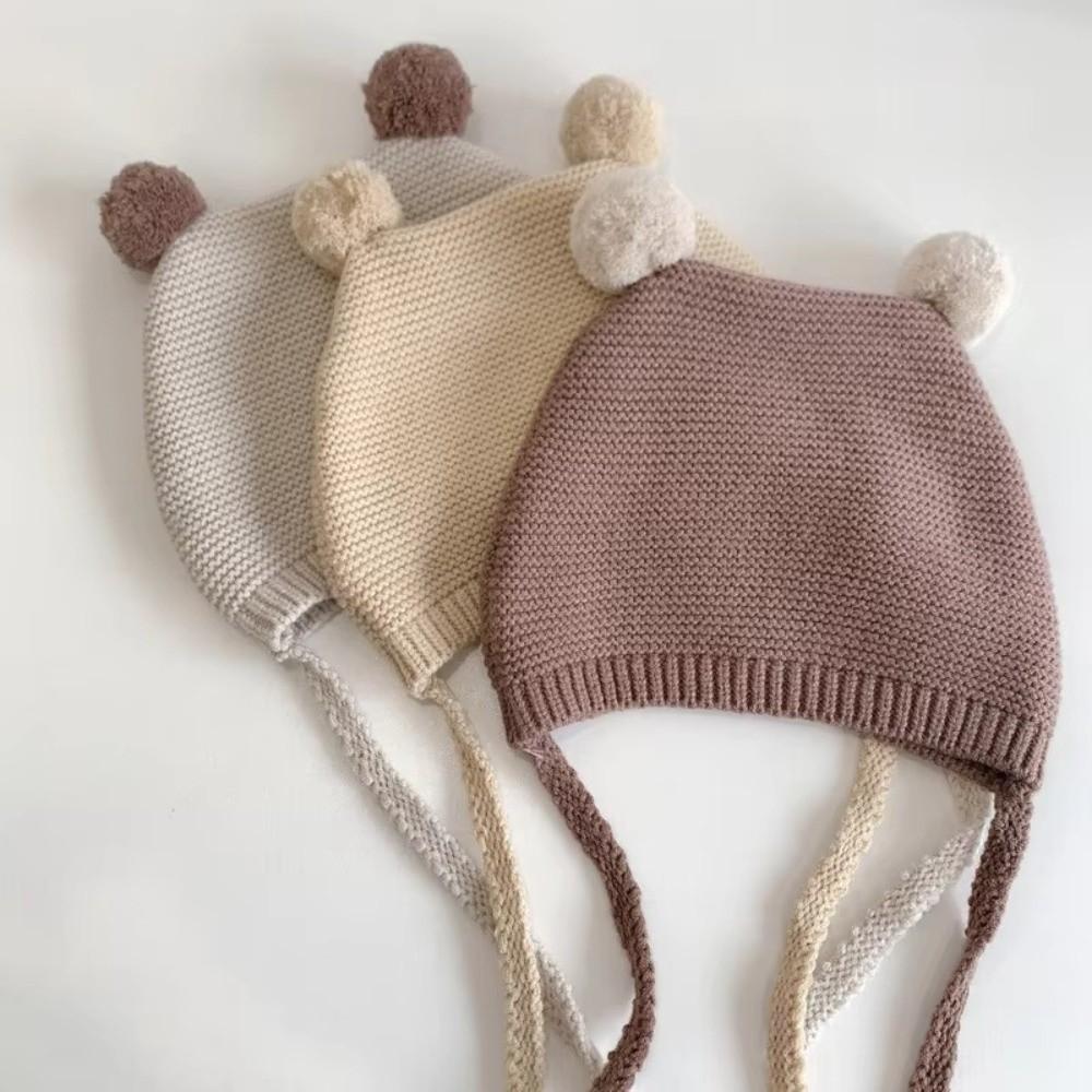 Korean Toddler Knitted Hat Winter Warm Infant Bonnet New Baby Ear Protection Hat