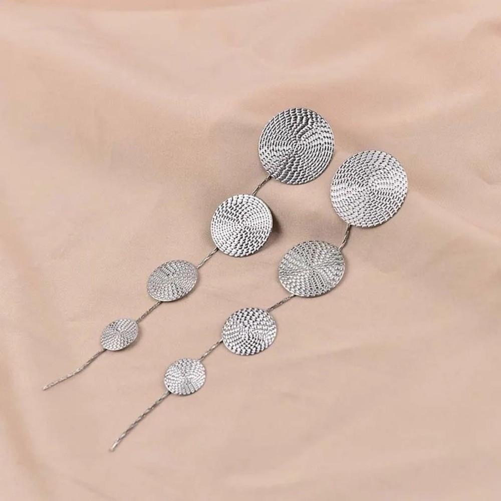 Round Circular Earrings Exaggerated Ear Pendant Vintage Drop Earrings  For Women