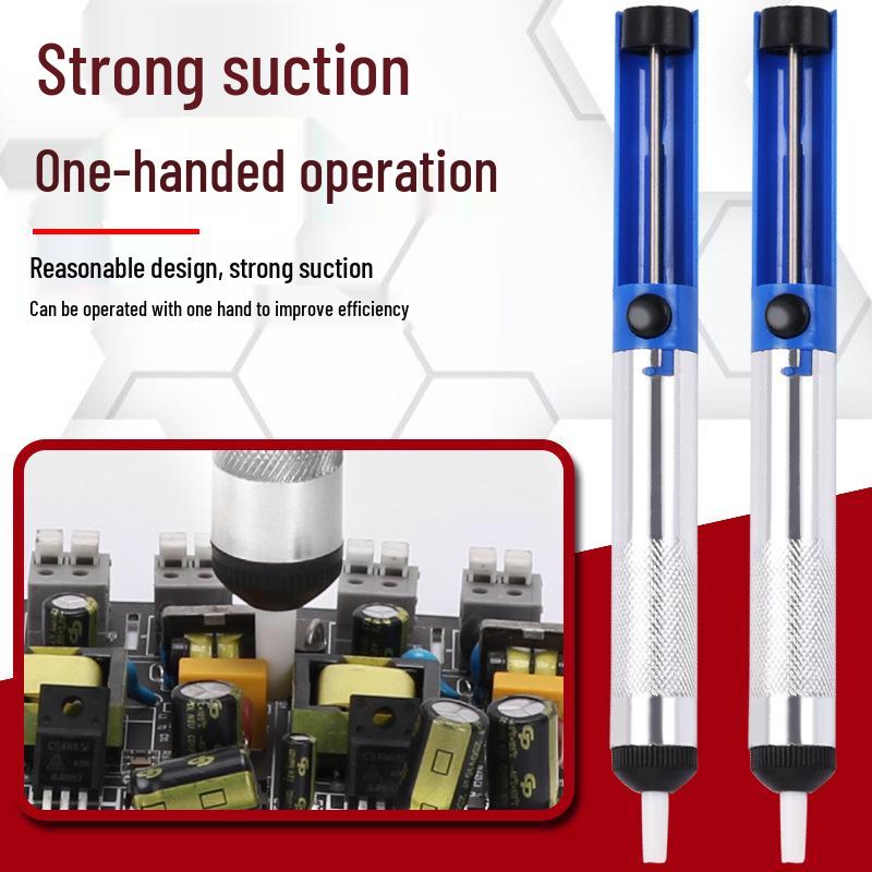 Compact Aluminum Solder Sucker with Non-slip Grip - Manual Desoldering Tool for Easy Solder Removal