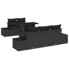 Garden Sofa Set with Storage and Cushions 6 Pcs Black