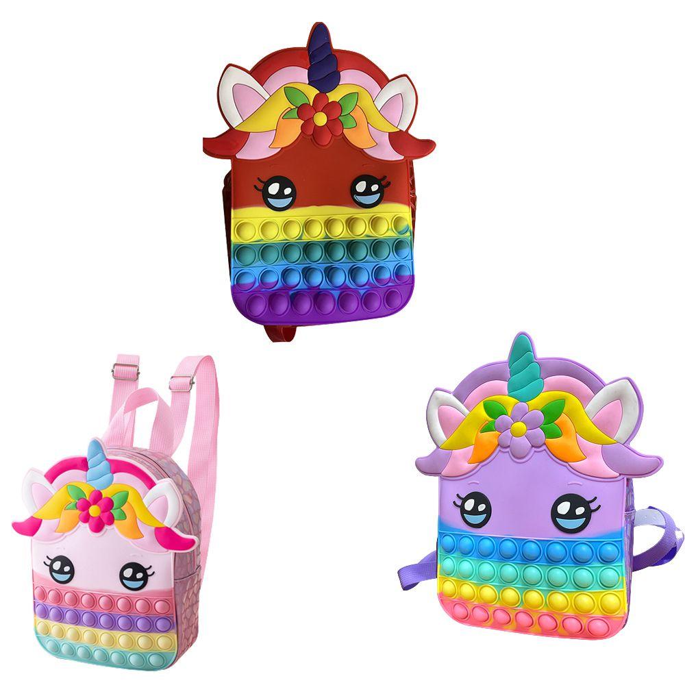 Sparkling Unicorn Pop Fidget It Toys Backpack Bag Stress Relief Toy For Kids