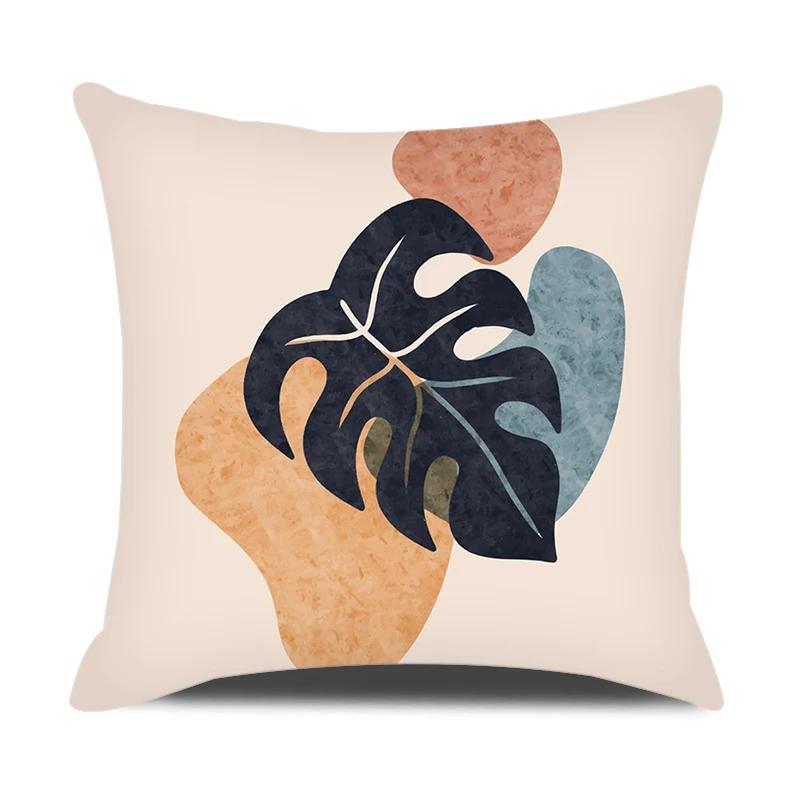 Modern Style Cushion Cover Abstraction Geometric Floral Plant Printed Pillow Cover Home Sofa Chair Decorative Pillowcase 45*45cm