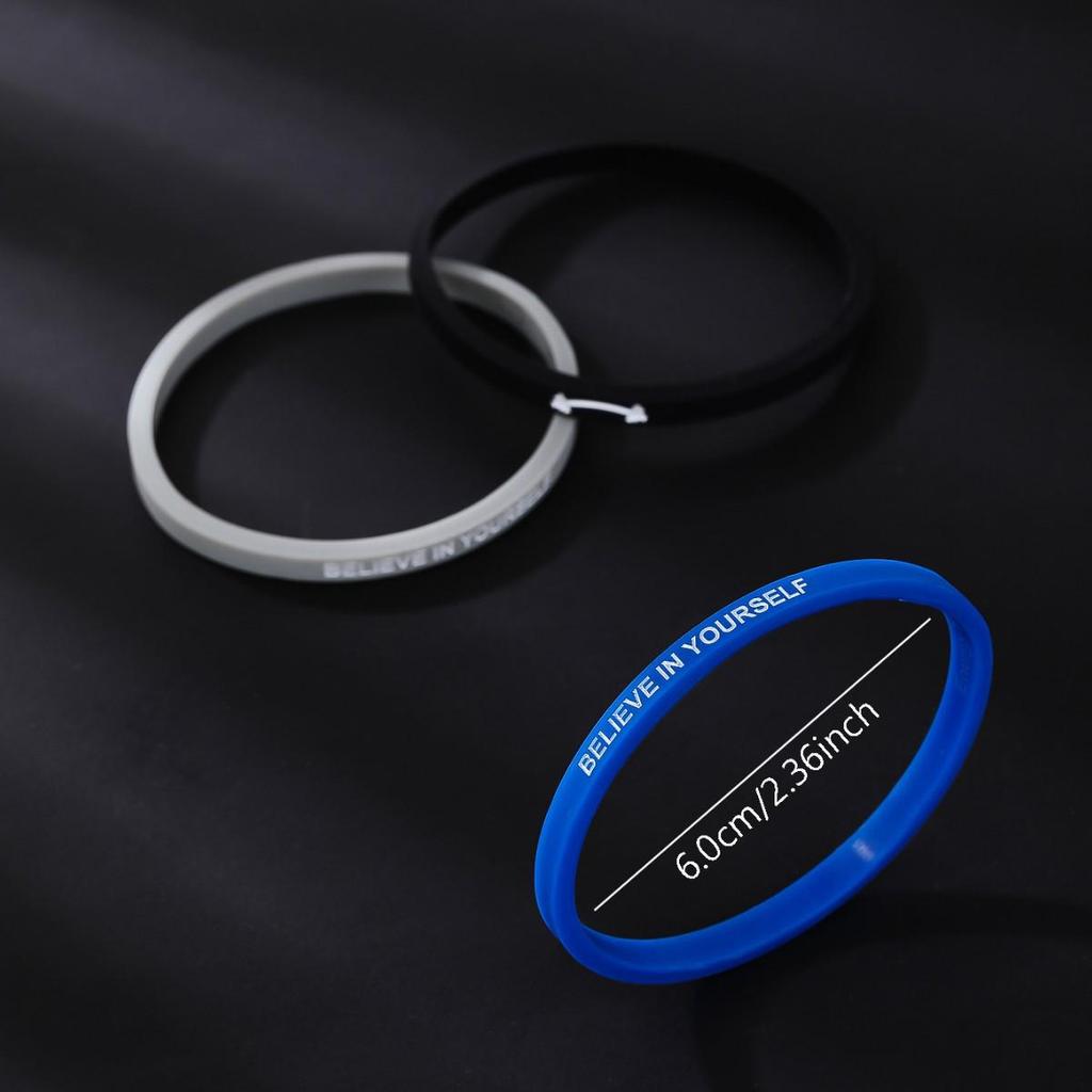 Believe in Yourself Silicone Bracelet - Unisex Sports Inspiration