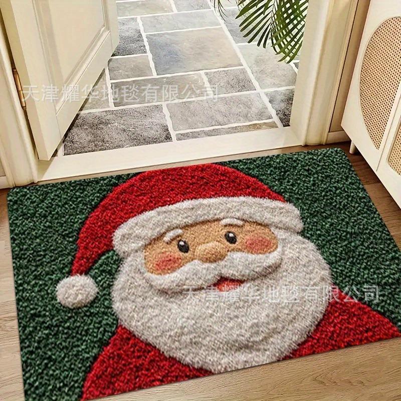 Christmas Crystal Velvet Floor Mat Xmas Holiday Decoration new year 2026 Santa Claus Carpet bathroom kitchen Absorbent Foot Mat