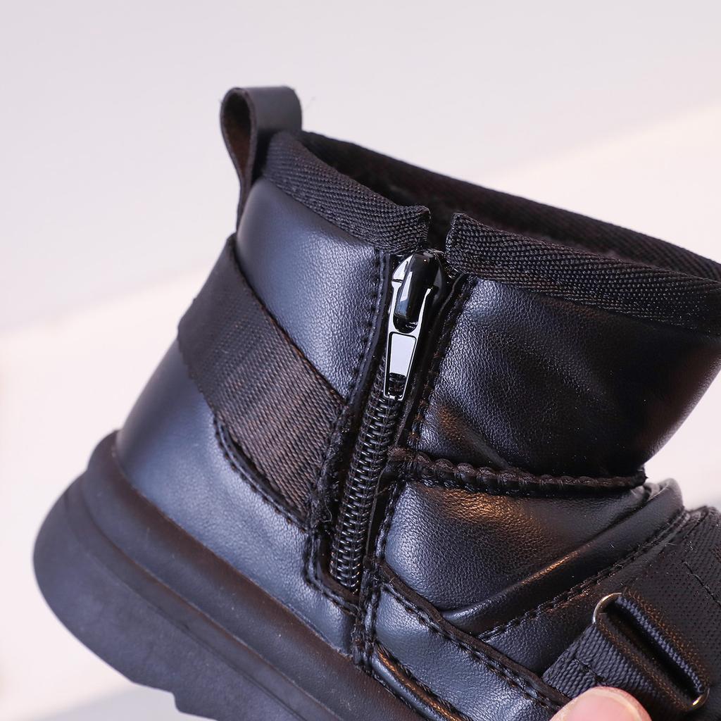 Bottes de Neige pour Enfants Chaussures Décontractées Mode Bottes Chaudes en Coton pour Garçons Style Coréen Imperméables Grandes Chaussures en Coton