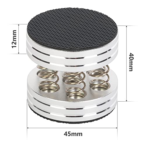 aleawol Large Speaker Insulators, Set of 4, Aluminum Spring Speakers, 45mm Diameter x 40mm Height, Improves Audio Quality, Anti-Vibration, Double-Side