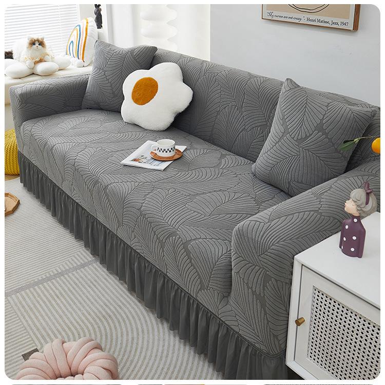 

Чехол для дивана с прямым рядом для гостиной, юбка, кружевная эластичная универсальная интегрированная пылезащитная защита от царапин, универсальная для четырех сезонов 90cm-140cm