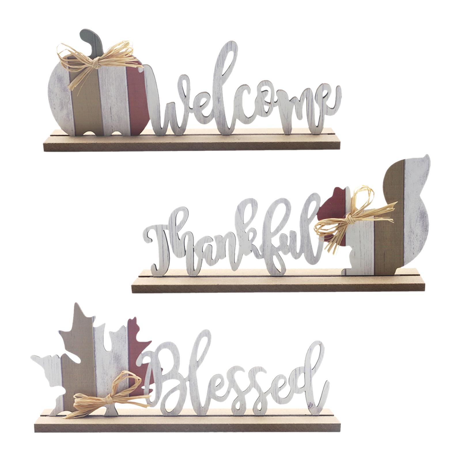 

3 шт., украшение стола на День Благодарения, деревянная Белка, тыква, кленовый лист, настольная табличка серый