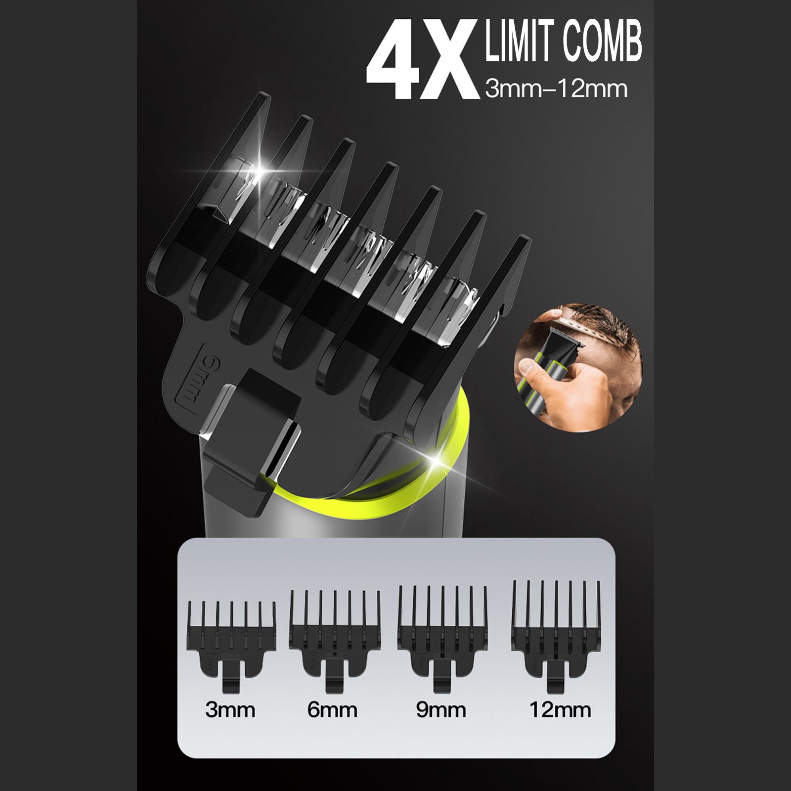 

Триммер для бороды 4 в 1, триммер для волос в носу, безболезненный удалитель волос в носу для мужчин, USB-перезаряжаемый, ЖК-дисплей, удаление волос в носу чёрный