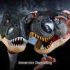 Electric Luminous Dinosaur Mask with Movable Mouth - Funny Tyrannosaurus Rex Headgear for Halloween