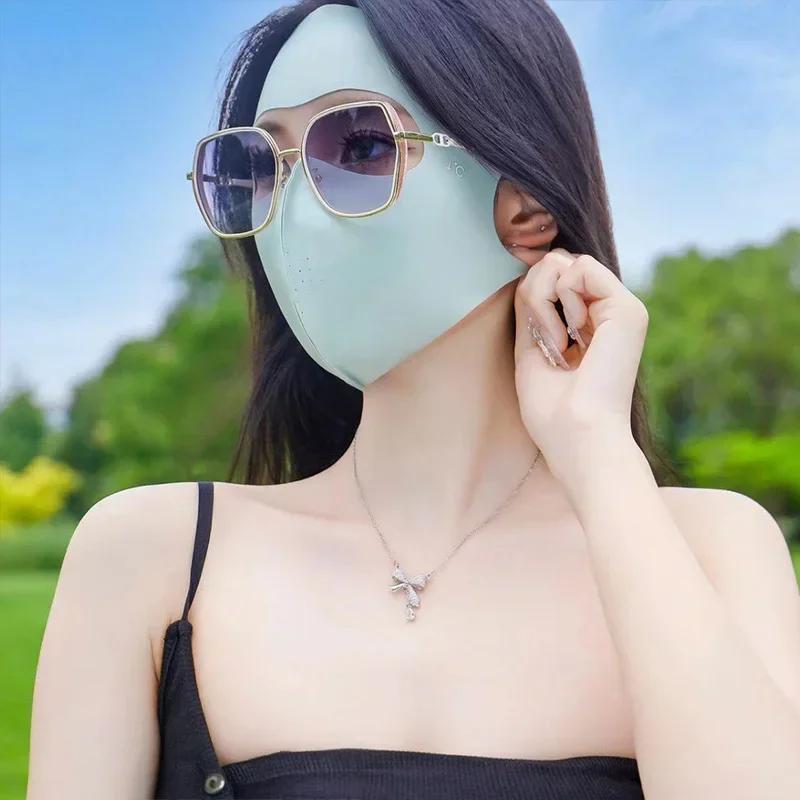 1-10PCS 2025 Summer Full Face Mask UV Sun Protection for Men Women Outdoor Travel Cycling Beach Elastic Breathable Face Cover