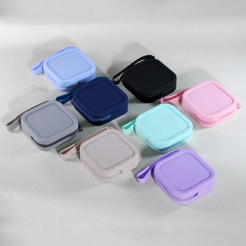 Vintage Silicone Organizer Wallet Coin Purse Waterproof Zipper Earphone Bag Travel Pouch Students