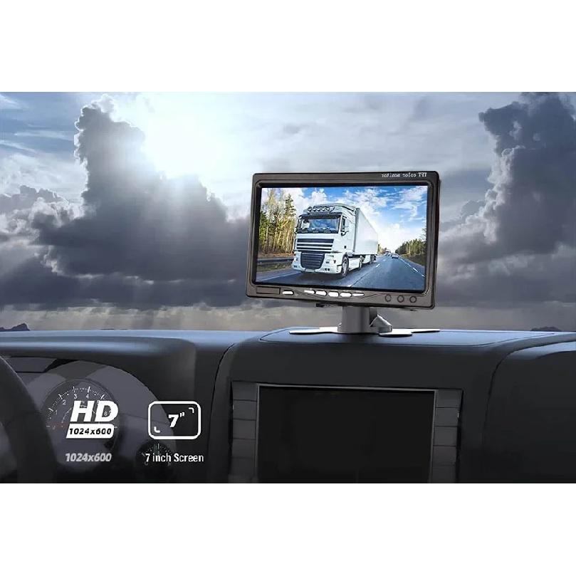 HD Easy To Install Backup Reverse Camera Whit 7" LCD Color Rear View Monitor 12V/24V for Bus Truck RV Trailer Pickups RV Lorry