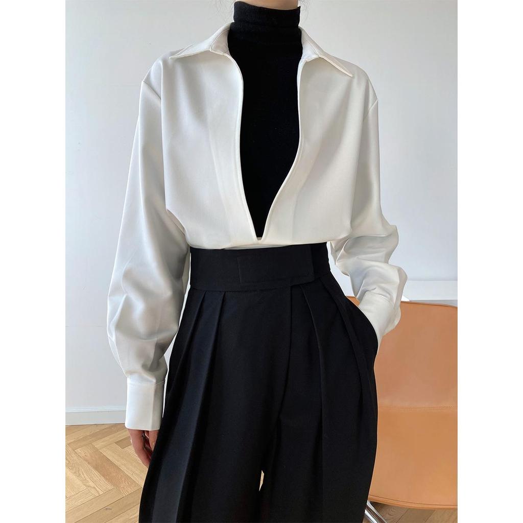 LUXI 2025 Autumn Women’s Long Sleeve V-Neck Fashion Top