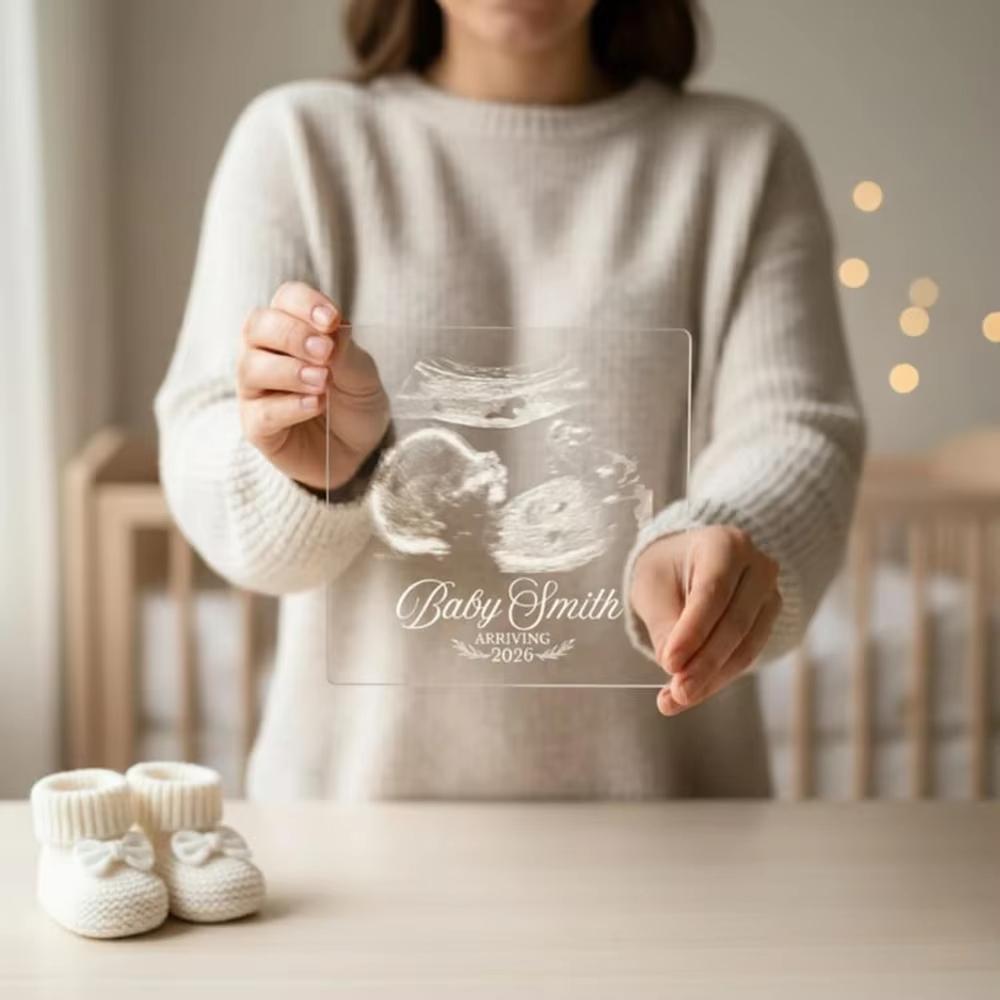 Custom Sonogram Photo Acrylic Night Light Personalized Ultrasound LED Lamp Meaningful Pregnancy Keepsake Special Mothers Day