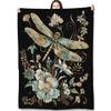 Dragonfly Throw Blanket Ultra Soft Cozy Lightweight Fuzzy Plush Flannel Fleece Blanket for Chair, Bed, Couch, Office & Travel