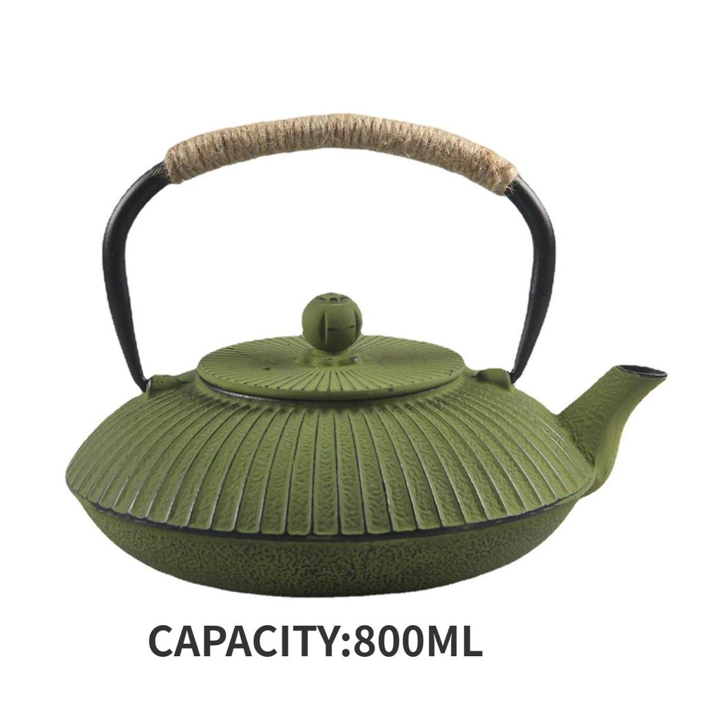 800ML kreativní kovová konvice s deštníkem, litinová konvice na čaj pro domácnost, japonská litinová konvice na vaření vody a přípravu čaje