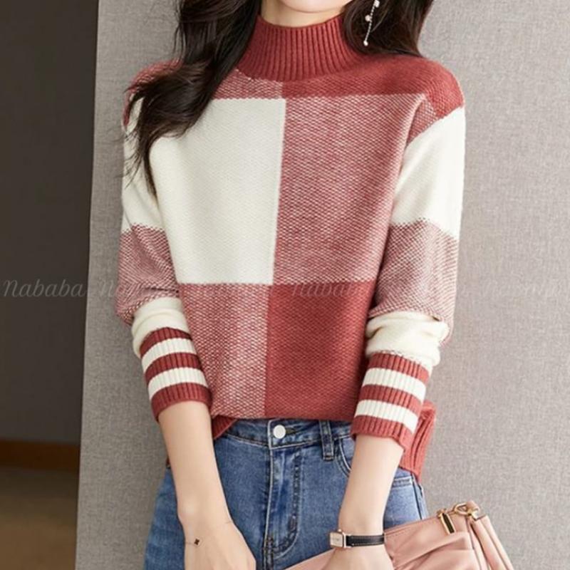 Navava Men Color Block Long Sleeve Half Polo Knit Tee Nk2699