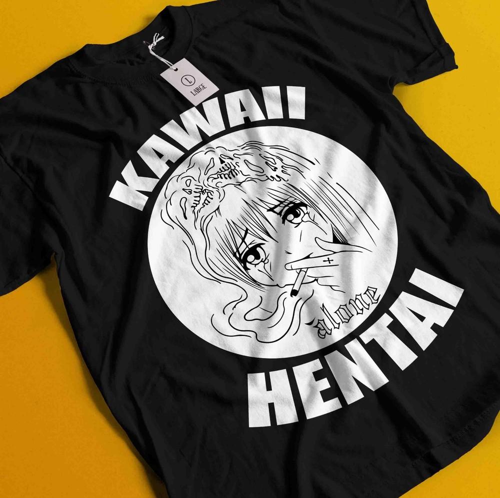 

Аниме футболка в стиле этти, японская графическая футболка, манга вайфу каваии, унисекс футболка XL