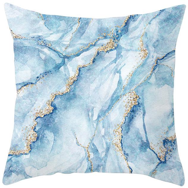 Blue Marble Printed Pillow Abstract Home Sofa Car Pillow Head Cushion