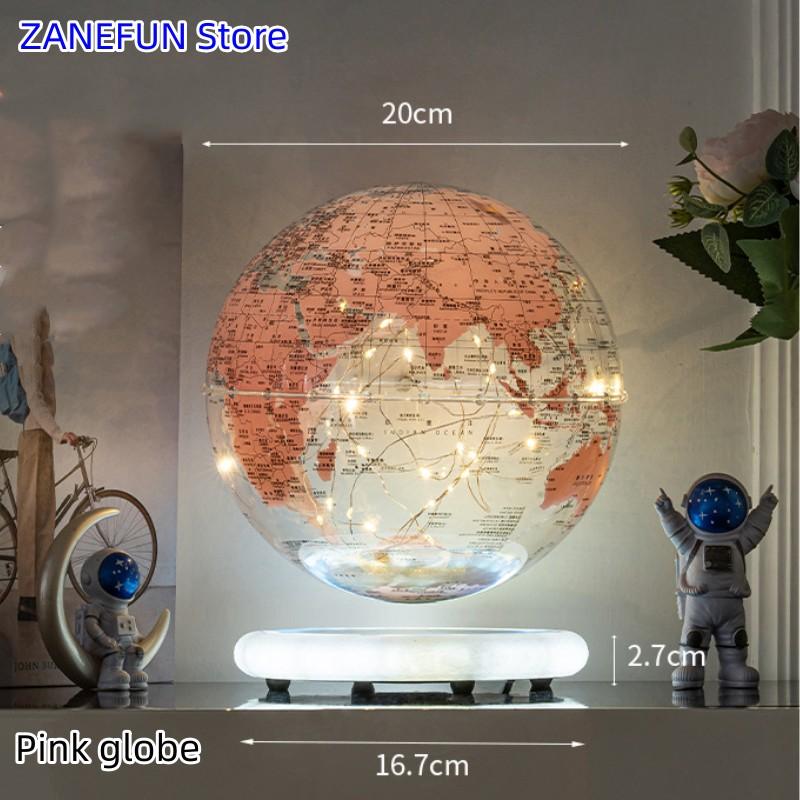 8inch Magnetic Levitating Globe 20cm Transparent Globe Lamp LED Light ABS Globe Home Office Decoration Creative Christmas Busine