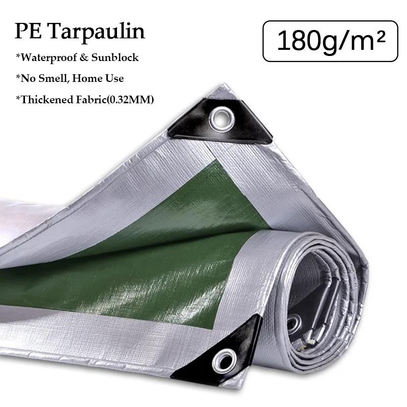 140&180GSM Outdoor Rainproof PE Tarpaulin Camping Tent Mat Gazebo Canopy Awnings Garden Furniture Cover Wateproof Sun Shade Sail