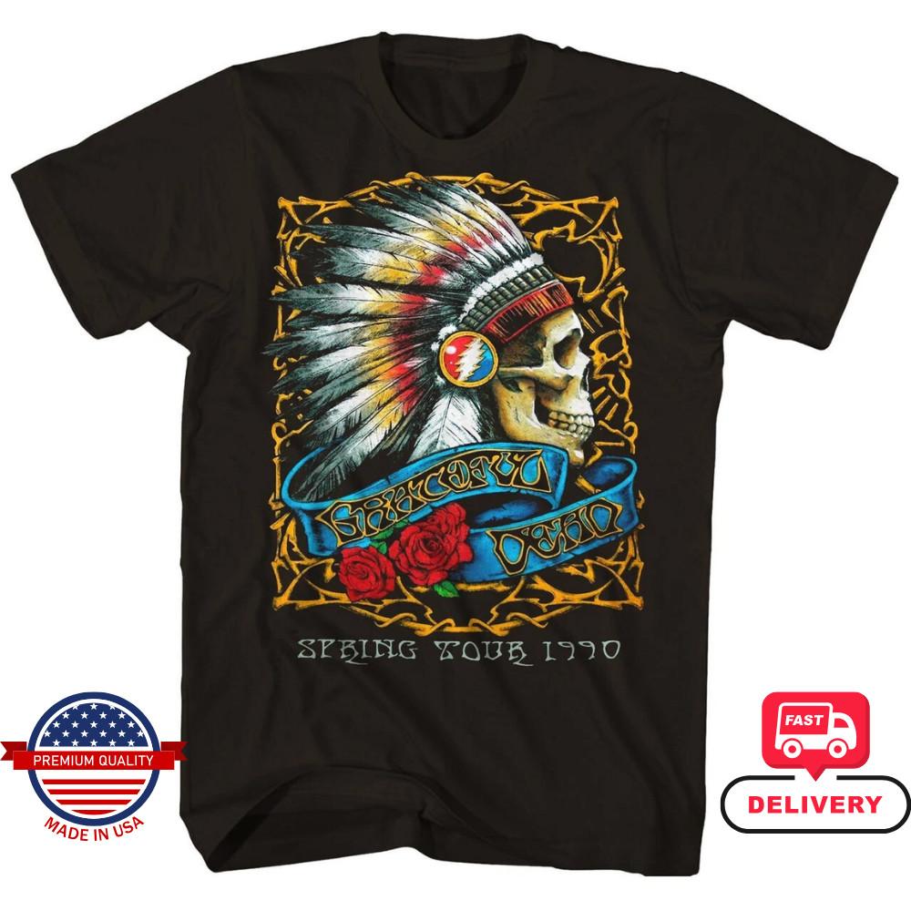 Grateful Dead 1990 Spring Tour T-Shirt Mens Rock Band Tee New Vintage Style Unisex T-Shirt S