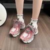 Fashion Women's Dad Shoes High On Platform Mesh Breathable Walking Vulcanized Shoe Korean Daily Routine New In Casual 39 Ladies Footwear