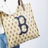 New MLB Monogram Collection Polyester Square Bag Combo Handbag Regular Women's Khaki 3AORL011N-43BGS