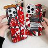 Eddie Van Halen Grafik Gitarre Stoßfeste Handyhülle für iPhone 17 Air 16 16E 15 Pro Max 14 Plus 13 Mini 12 Rückseite Anti-Fall