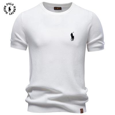 Polo Ralph Lauren 2026 Summer New Unisex Embroidered Round Neck T-shirt Silk Slippery Drop T-shirt