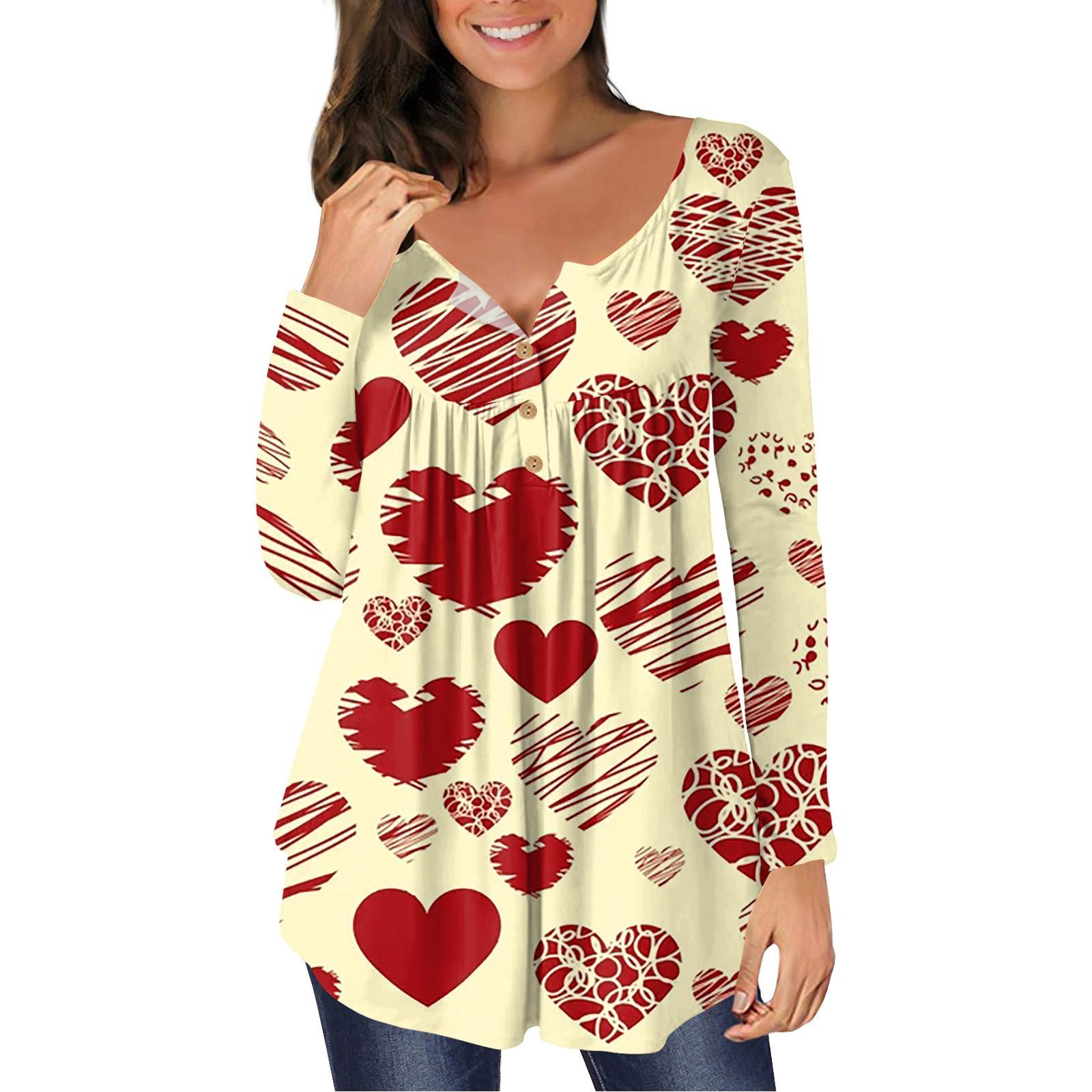 

Summer Women s Fashion Casual Long Sleeve Flower Buttons Print Round-Neck Pullover Top Blouse XL жовтий