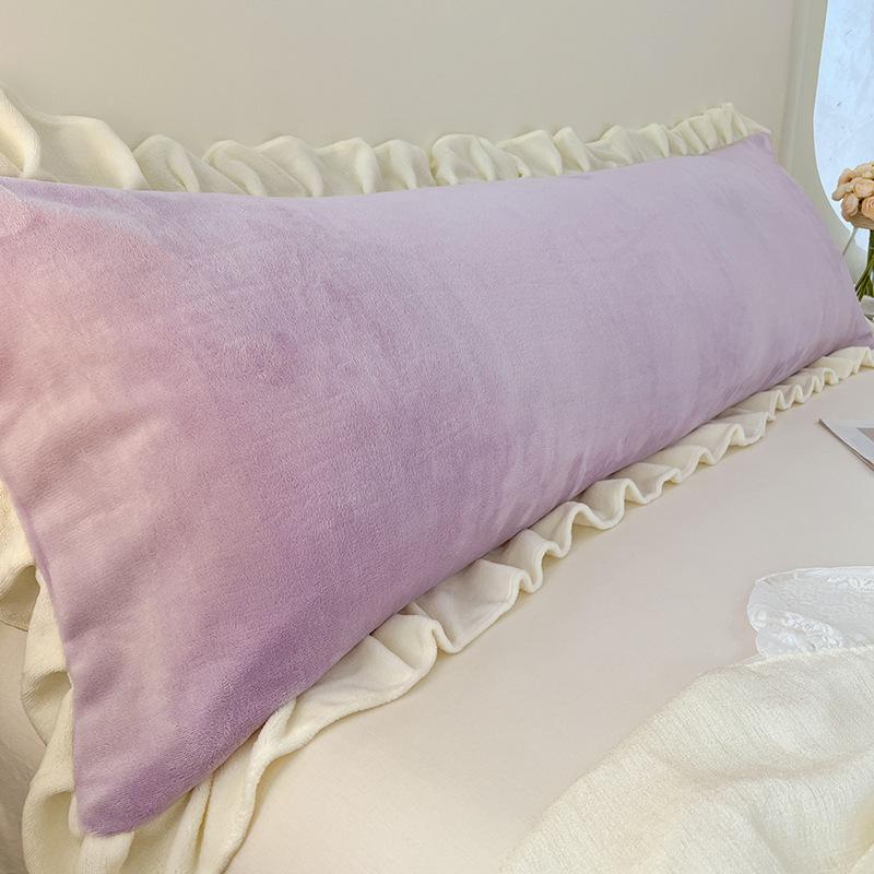 1pcs Milk Flannel Couple Double Pillowcase Gorgeous Laced Pillow Cover Overlength Home Bedroom Decoration Pillow Case