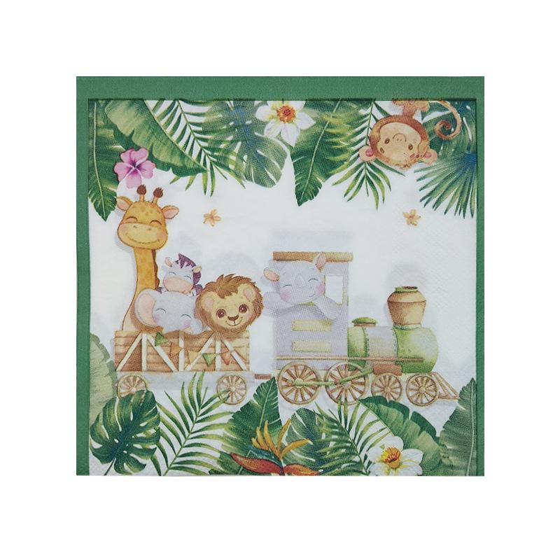 

ГОРЯЧИЙ Зеленые джунгли Предмет Вечеринка Посуда Сафари Анималистический Принт Узор Детский День Рождения Вечеринка