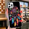 Retro Feather Dreamcatcher Cover Phone Case For iPhone 16 17 Air 15 14 Pro Max 16E Phone Case 13 Mini 12 11 7 SE 8 Print Pattern