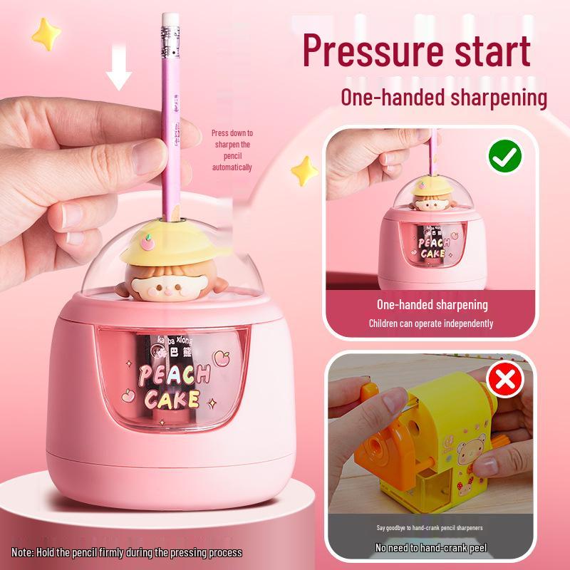 Kaba Bear Cartoon Battery-Powered Pencil Sharpener for Primary School Students