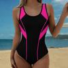 Summer Sexy Wave Curve Printed One-piece Swimsuit Slim Fit , Deep U-back Design, Beach Pool Vacation Eye-catching Fashion Swimsuit
