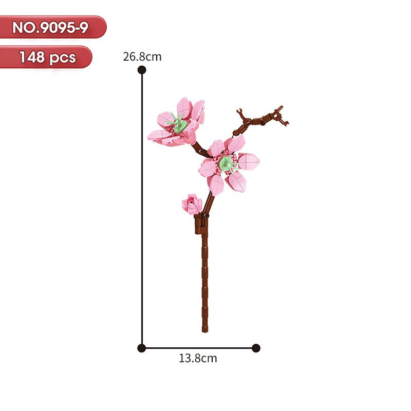 HOT MOC Flowers DIY Potted Plants Micro Landscapes Mini Art Construction Building Blocks Sets Model Dolls Brick Girls Toys Gifts