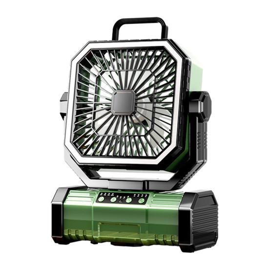 

Уличный кемпинговый фонарь-вентилятор, режимы, регулируемая скорость, вращающийся, USB-перезаряжаемый, 2-в-1 A зелёный