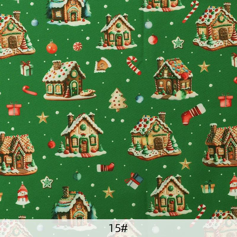 0.5m/1m/5m Gingerbread Man Print Christmas Style Fabric For Sewing Tablecloths Sofa Pillowcase Christmas Decoration DIY Fabrics