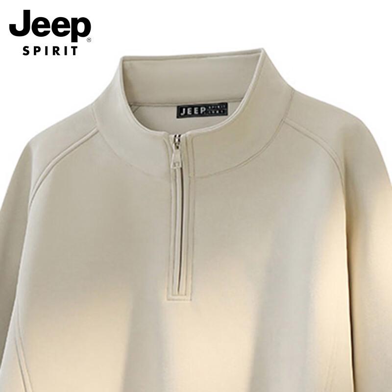 JEEP SPIRIT Men's Half-Zip Stand-Collar Sweatshirt