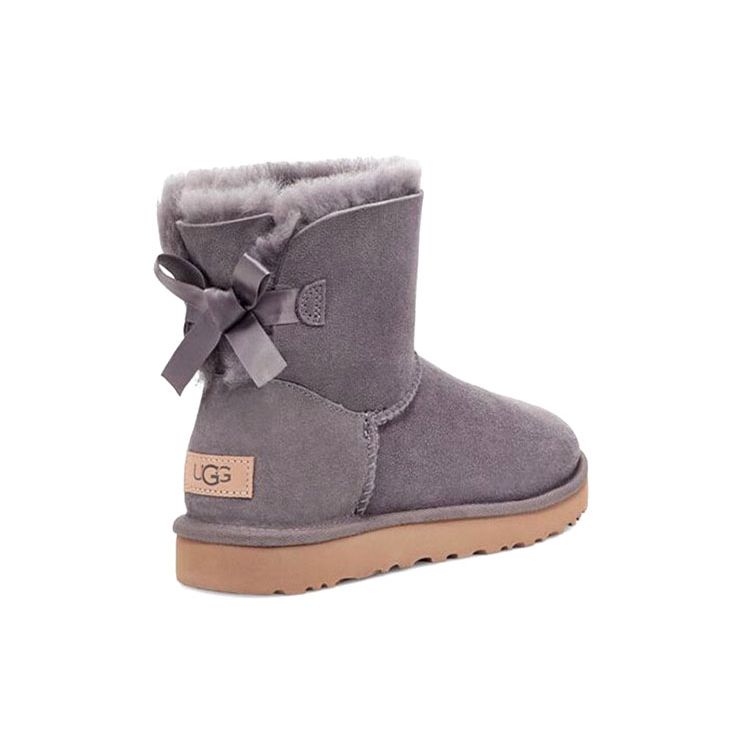 UGG Bailey Warm Non-Slip Bow Short Snow Boots Women Boots Purple Gray 1016501-SHA