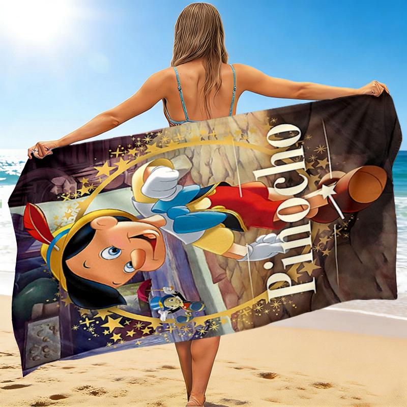 1Pc Pinocchio'S Magical Adventure Beach Towel, Quick Dry, Multi-Use for Beach Pool Gym Yoga Home Travel, Christmas, Halloween, Xmas Gift M929294