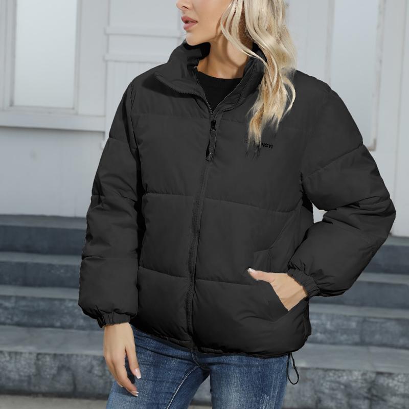 Plus Size Women's Warm Jacket Solid Color Loose Top