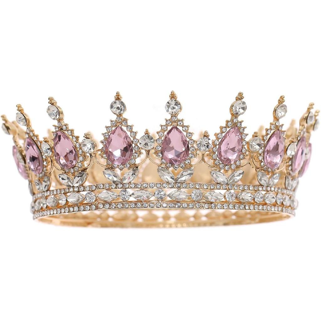 FORSEVEN Queen Crown Rhinestone Wedding Crowns and Tiaras for Women Costume Party Hair Accessories Princess Birthday Crown Crystal Bridal Crown