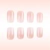 24 Pcs Short Square Press On Nail Gradient False Nail Simple Acrylic Nail Glossy Full Cover Stick On Nail for Woman