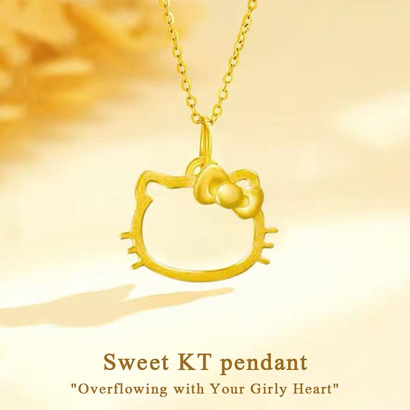 Sweet Cute Kitty Pendant Necklaces For Women Cartoon Style Female Stainless Steel Neck Chain Jewelry Girls Daily Wear Chains
