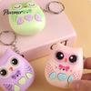 Holiday Souvenir Gift Owl Voice Recorder Keychain, Mini Music Box Pendant with Recording Function, Soft Texture Key Holder Cute Animal Ring