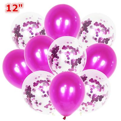 10pcs 12inch Gold Silver Pink Sequins Chrome Metallic Latex Confetti Balloons Birthday Party Decorations Wedding Air Globos